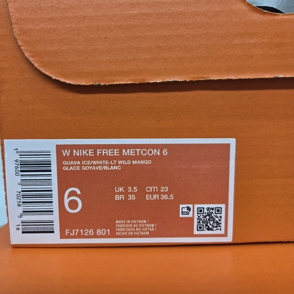 New Nike Free Metcon 6 Guava Ice Light Wild Mango Women's Workout Shoes Size 6 - Picture 8 of 8